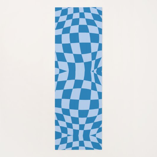 Blue Checkered Pattern Yogamat (Achterkant)