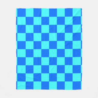 Blue Checkered Square Pattern  Fleece Deken