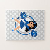 Blue Cheerleader Black Hair - Cute Cheer Legpuzzel (Horizontaal)