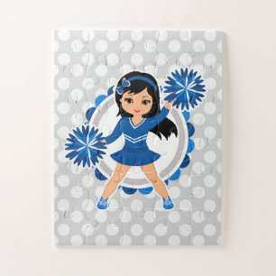 Blue Cheerleader Black Hair - Cute Cheer Legpuzzel