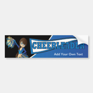 Blue Cheerleader Diva Girl Bumpersticker