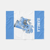 Blue Cheerleader Fleece Blanket (Voorkant (Horizontaal))