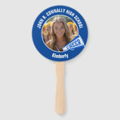 Blue Cheerleader Photo High School Parent Handwaaier (Achterkant)