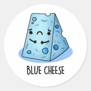 Blue Cheese Funny Food Pun Ronde Sticker