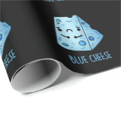 Blue Cheese Funny Sad Pun Dark BG Cadeaupapier (Rol Hoek)