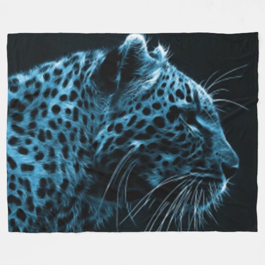BLUE CHEETAH FLEECE DEKEN (Voorkant (Horizontaal))