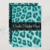 Blue Cheetah Lace Print Bachelorette Party Kaart (Voorkant / Achterkant)