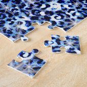 Blue Cheetah Sparkles Legpuzzel (Zijkant)