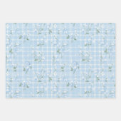 Blue Cherry Blossom Floral Wrapping Paper (Voorkant 3)