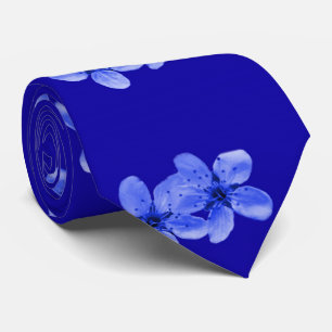 Blue Cherry Blossom Pattern Stropdas