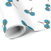 Blue Cherry Pattern Cadeaupapier (Rol Hoek)