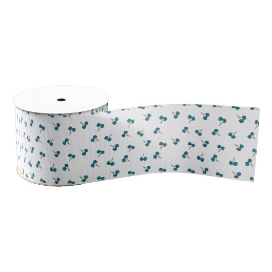 Blue Cherry Pattern Grosgrain Lint (Spoel)