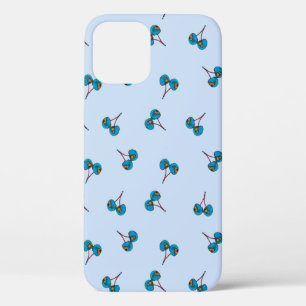Blue Cherry Pattern Hoesje-Mate iPhone Case Case