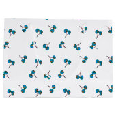 Blue Cherry Pattern Large Cadeautasje (Achterkant)
