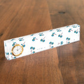 Blue Cherry Pattern Naambordje (Zijkant)