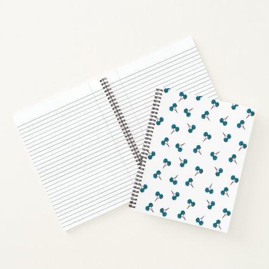 Blue Cherry Pattern Notitieboek (Binnen)