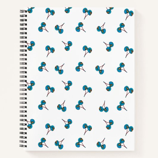 Blue Cherry Pattern Notitieboek (Voorkant)