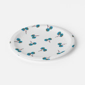 Blue Cherry Pattern Papieren Bordje (Gekanteld)
