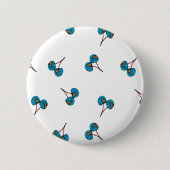 Blue Cherry Pattern Ronde Button 5,7 Cm (Voorkant)