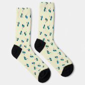 Blue Cherry Pattern Sokken (Rechts)