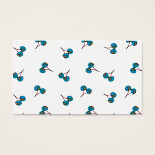 Blue Cherry Pattern Visitekaartjes