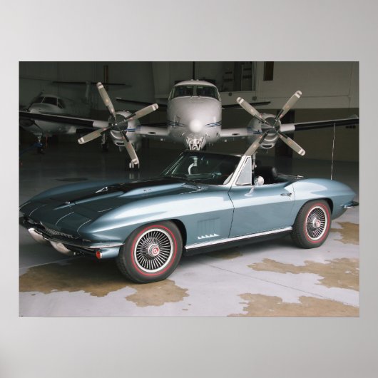 Blue Chevrolet Corvette Poster (Voorkant)