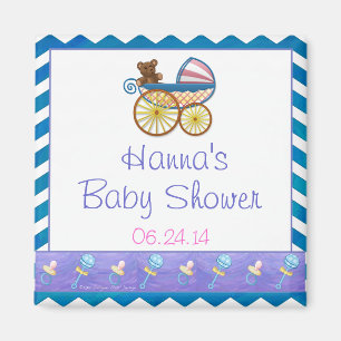 Blue Chevron Baby Pram Baby shower Favnet Magnet