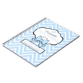 Blue Chevron Baby shower Guest Book- Notitieboek (Linkerzijde)