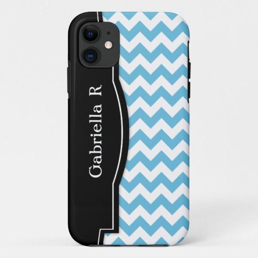 Blue Chevron Black Lijst iPhone 5 hoesje (Achterkant)