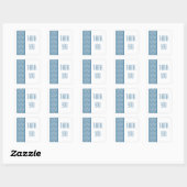 Blue Chevron Border Dank u Stickers (Vel)