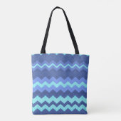 blue chevron canvas tas (Achterkant)
