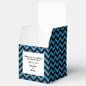 Blue Chevron Glitter Favor Box Bedankdoosjes (Geopend)