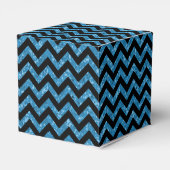 Blue Chevron Glitter Favor Box Bedankdoosjes (Achterkant)