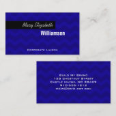 Blue Chevron Moderne Cartes de visite professionne (Devant / Derrière)