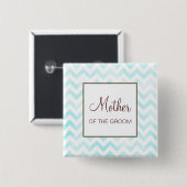 Blue Chevron Moeder van de Groom Button (Voorkant /achterkant)