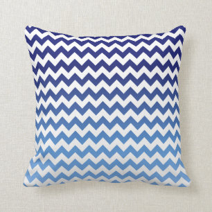 Blue Chevron Ombre Kussen