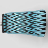 Blue Chevron Pattern Golf Head Hoesje Golfheadcover (Voorkant)