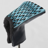 Blue Chevron Pattern Golf Head Hoesje Golfheadcover (3/4 voorkant)