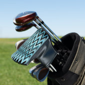 Blue Chevron Pattern Golf Head Hoesje Golfheadcover (Insitu)