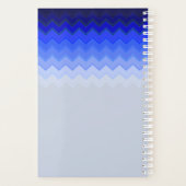 Blue Chevron Pattern Monogrammed Planner (Achterkant)