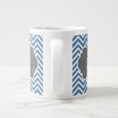 Blue Chevron personaliseer Giant Coffee-Mok Extra Grote Beker (Achterkant)