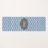 Blue Chevron Personalized Yoga Mat (Voorkant (horizontaal))