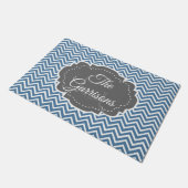 Blue Chevron Persoonlijke deurmat (Schuin)