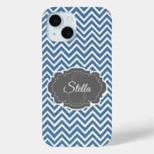 Blue Chevron persoonlijke iPhone Case