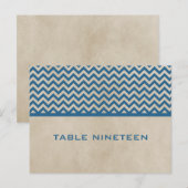 Blue Chic Chevron Numéro de table Carte postale (Devant / Derrière)