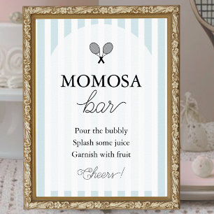 Blue Chic Tennis Baby shower Momosa Bar Sign Poster