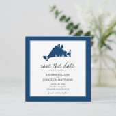 Blue Chilmark Martha's wijngaard Save the Date (Staand voorkant)
