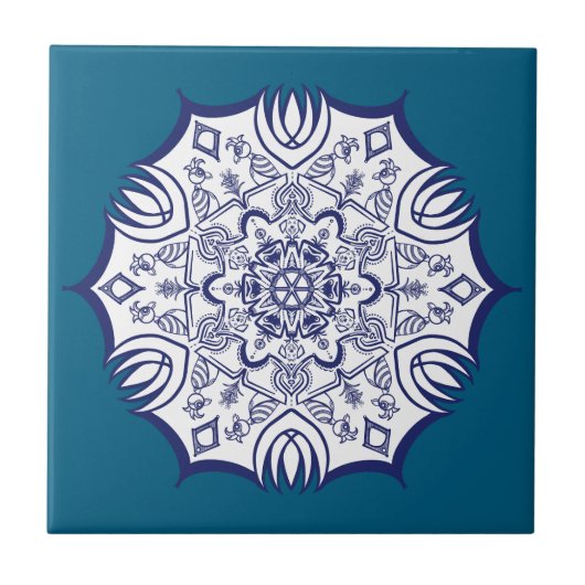 Blue China design Tegeltje (Voorkant)