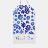 Blue China Hand Drawn Floral Pattern Cadeaulabel (Achterkant)