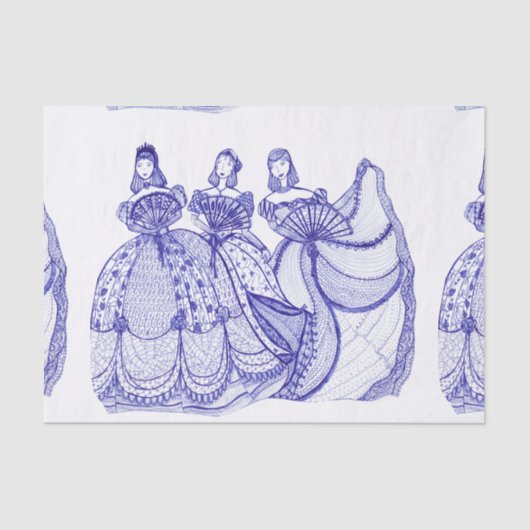 Blue China Pattern-document Tissuepapier (Voorkant)